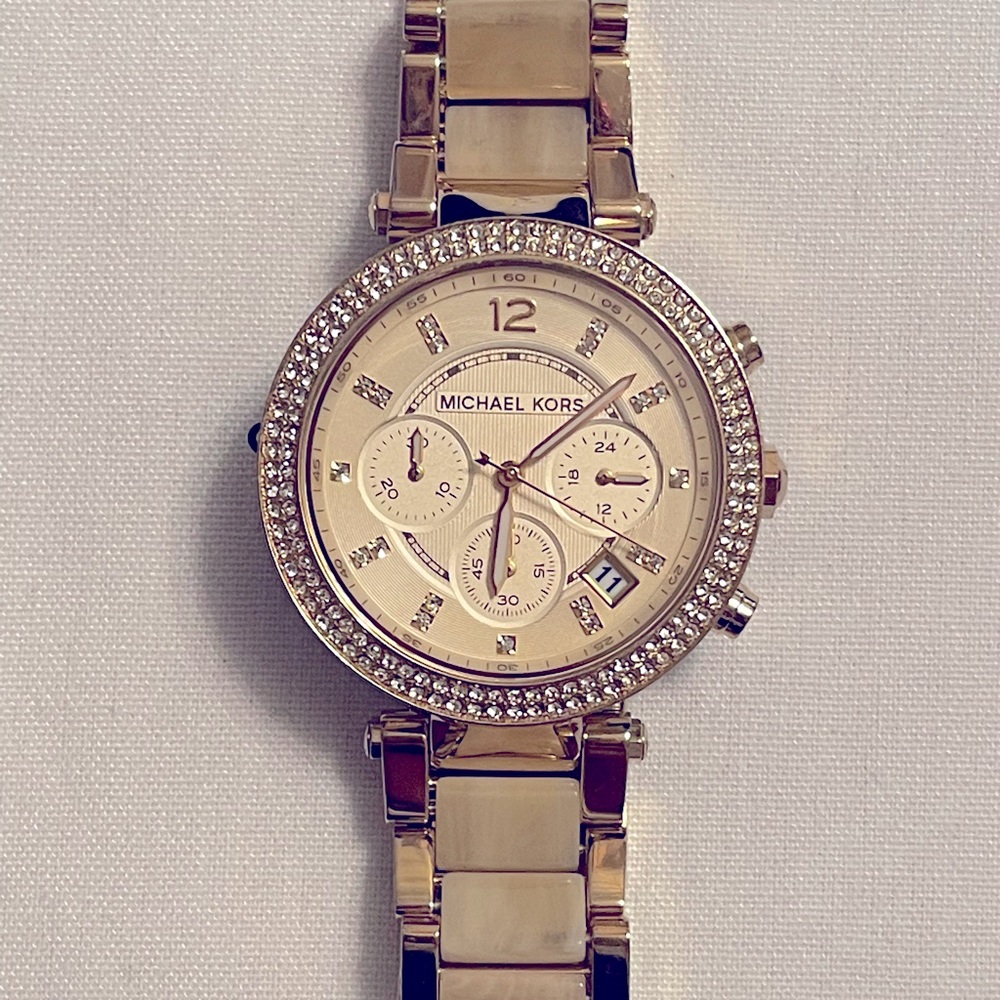 Michael Kors Watch with MARBLE (CREME) BAND